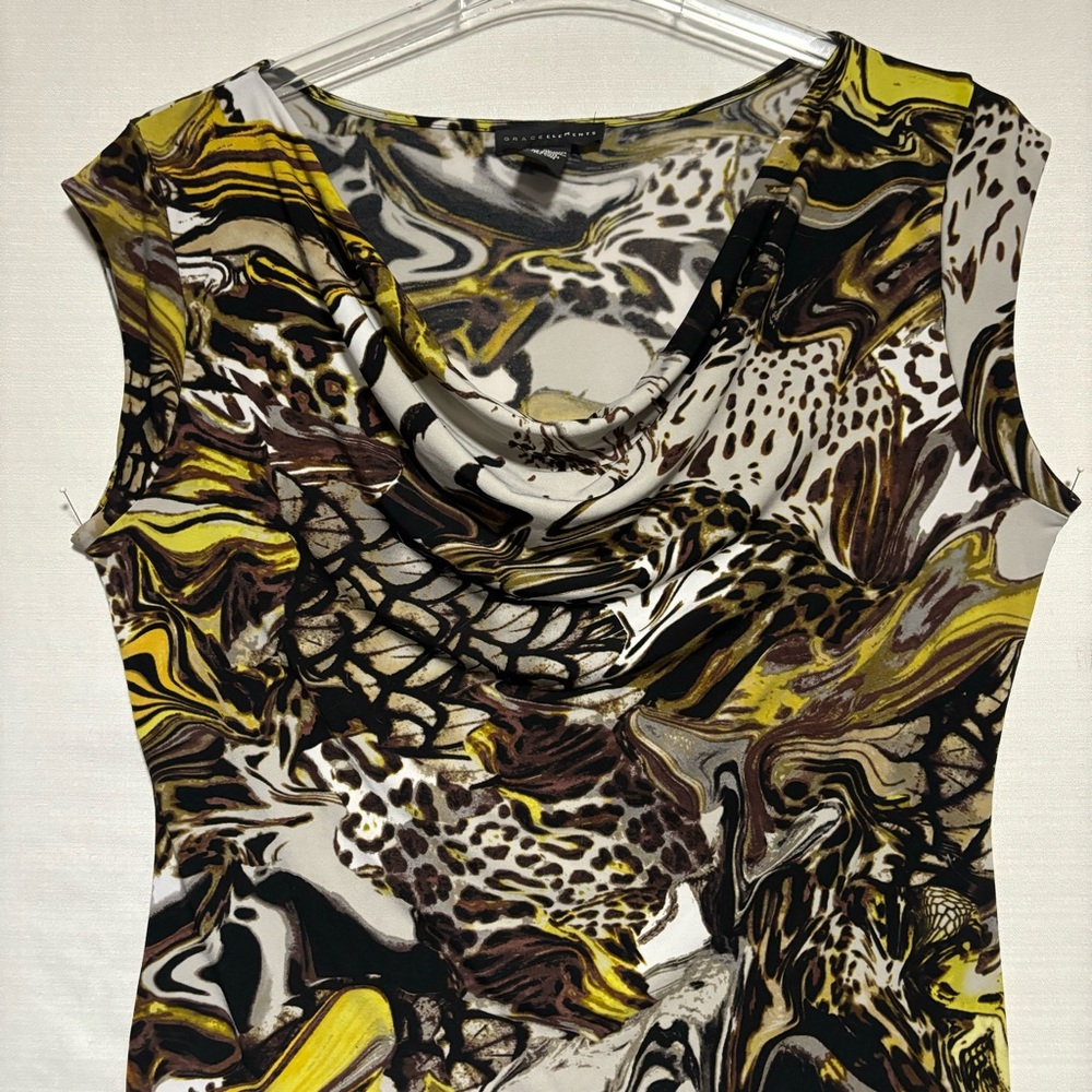 Grace Elements Sleeveless Drape Neck Top Multicol… - image 3